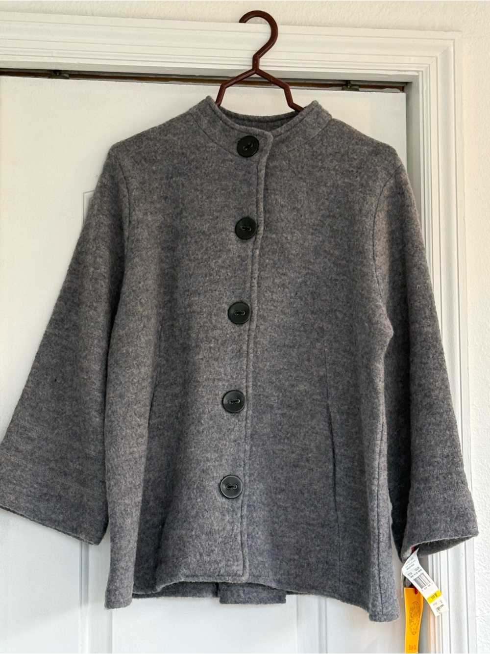 Ruby Rd. Gray Button-Front Wool Blend Jacket - Picture 4 of 12